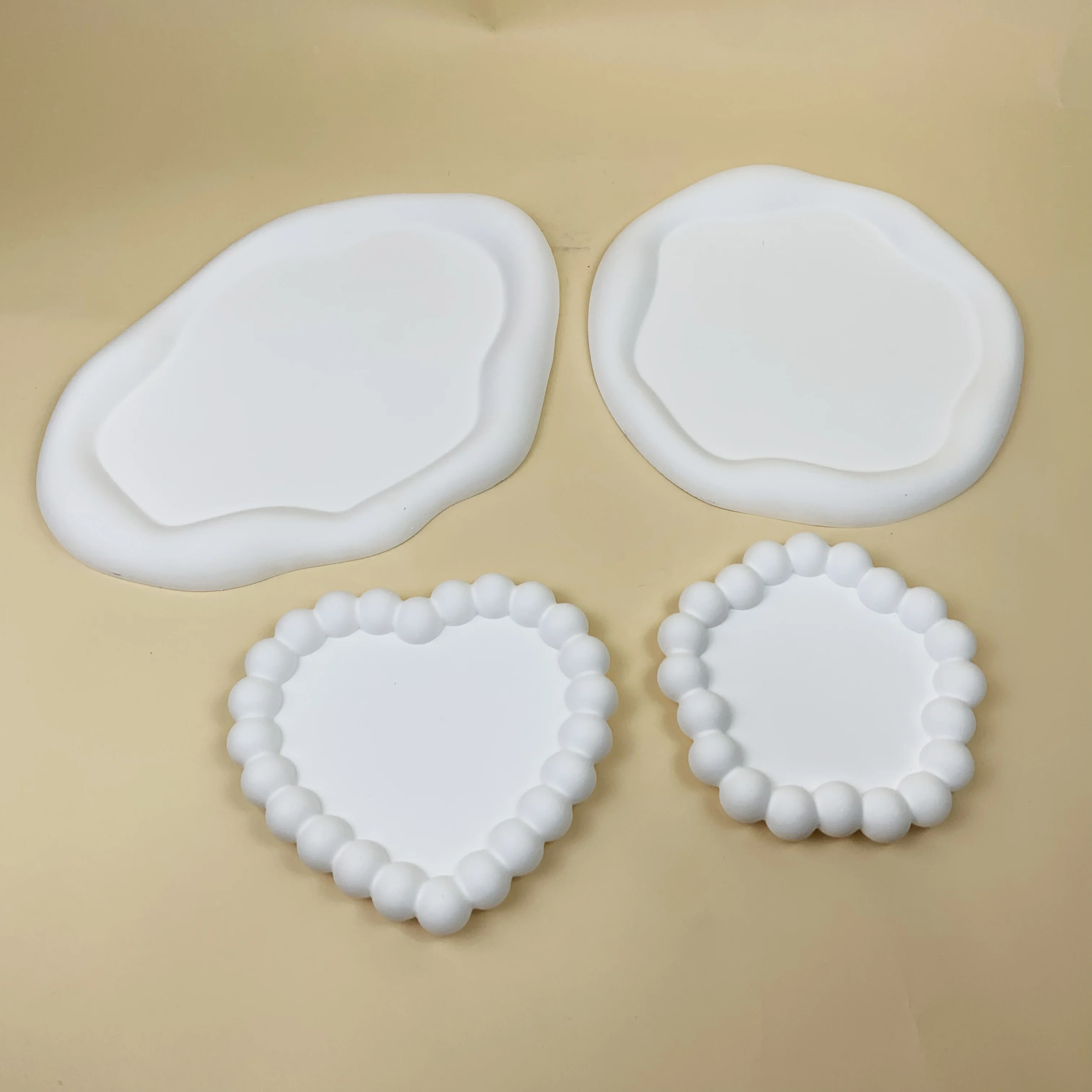 Custom Made Different Shape Tray Eco-Friendly Stone White Concrete Serving Storage Tray