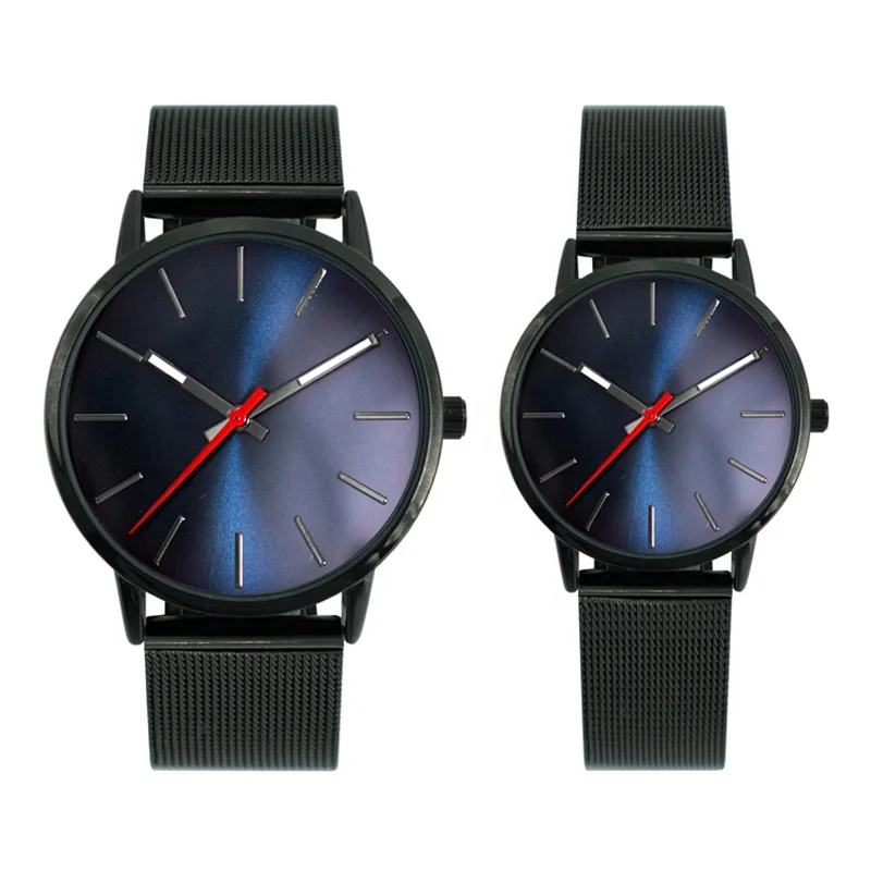 
Mesh band Navy blue custom your design gift promotion novelty gents man Wrist Watches 