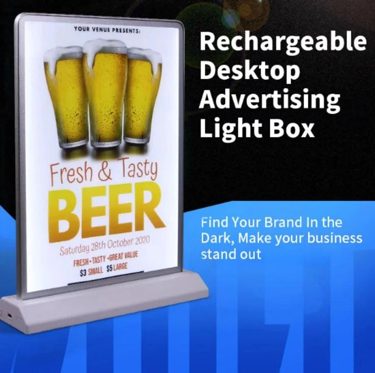 A4 Ultra Slim LED Drawing Light Box Advertising Lightbox Aluminum Frame Glass Light Box For Poster Display