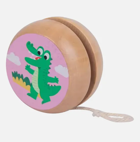 Wooden Educational Hand-eye Coordination Cartoon Pattern Cheap Wooden Yoyo Balls