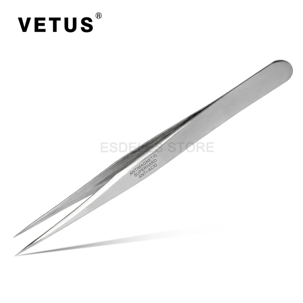 ST-10 High Quality professional stainless steel slant ESD Stainless Steel VETUS  Tweezers