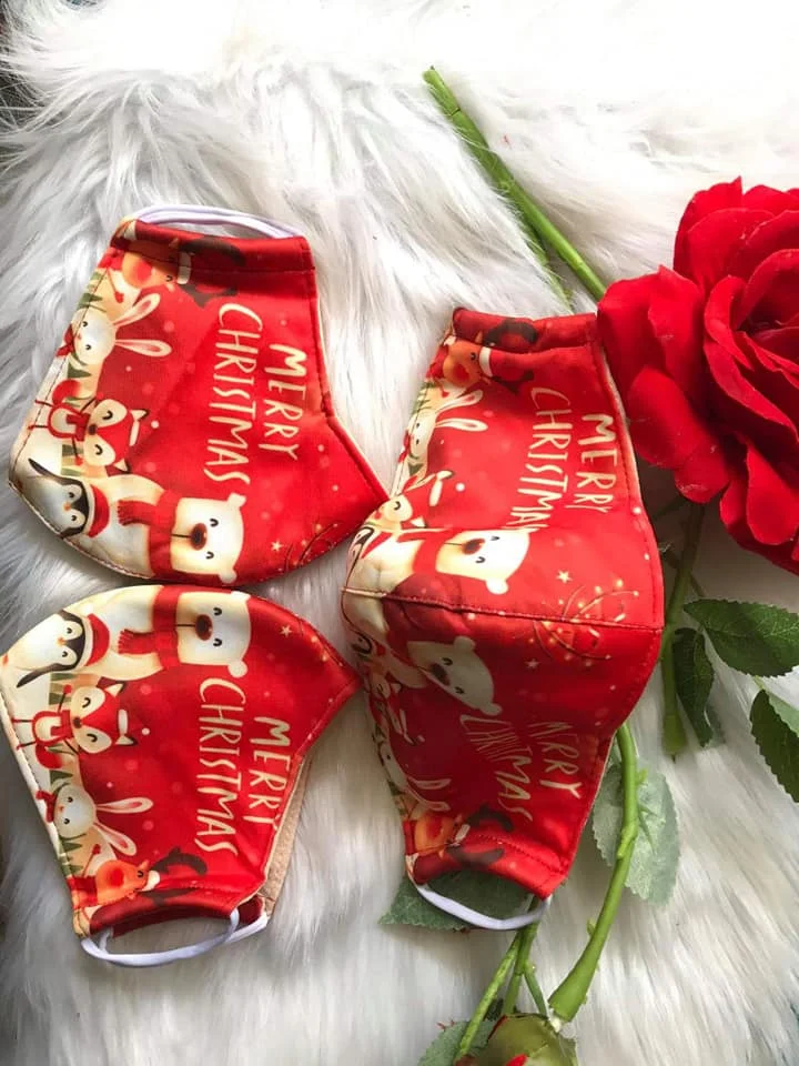 Модный Рождественский чехол для лица из полиэстера и хлопка многоразовая мягкая удобная 3D-печать индивидуальный дизайн