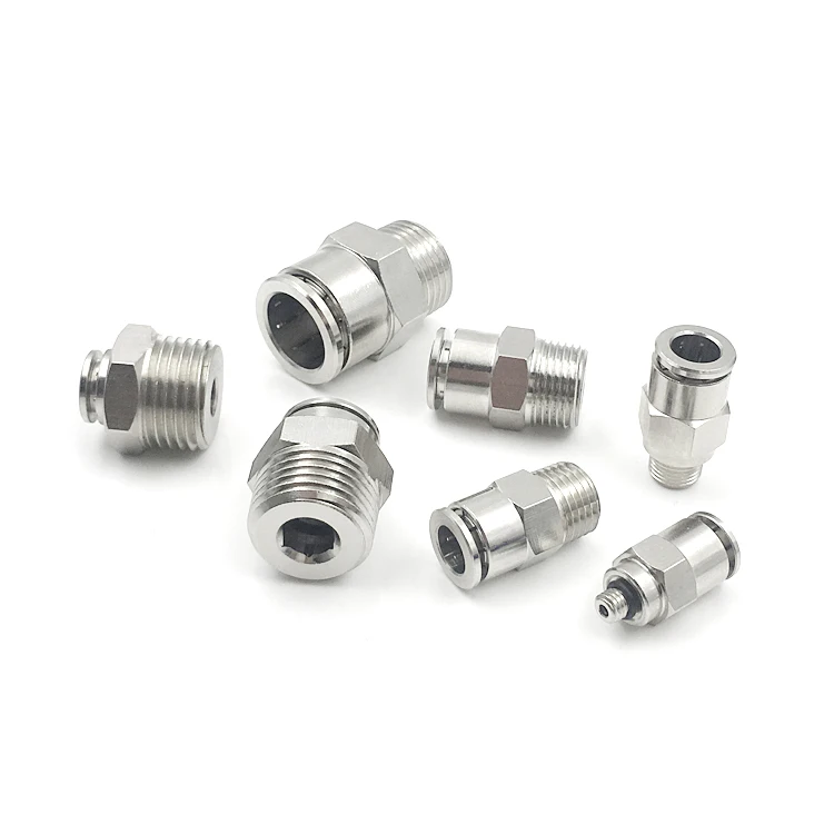 Brass nickel plated pneumatic quick coupling