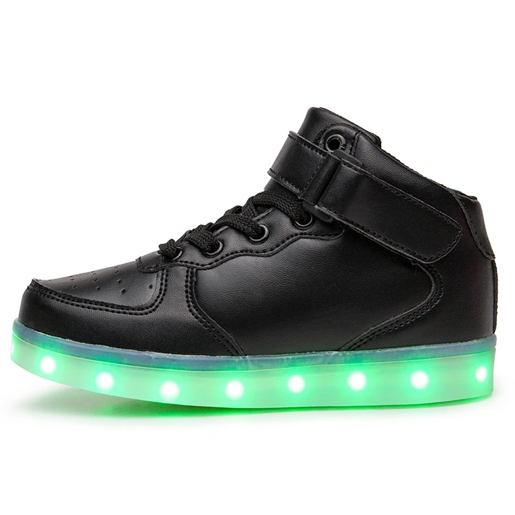 Hot-selling high-top USB rechargeable night leisure shoes multi-color LED flash shoes