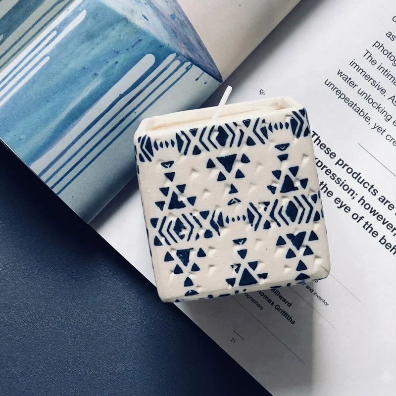
Custom ceramic square scented candle holders 
