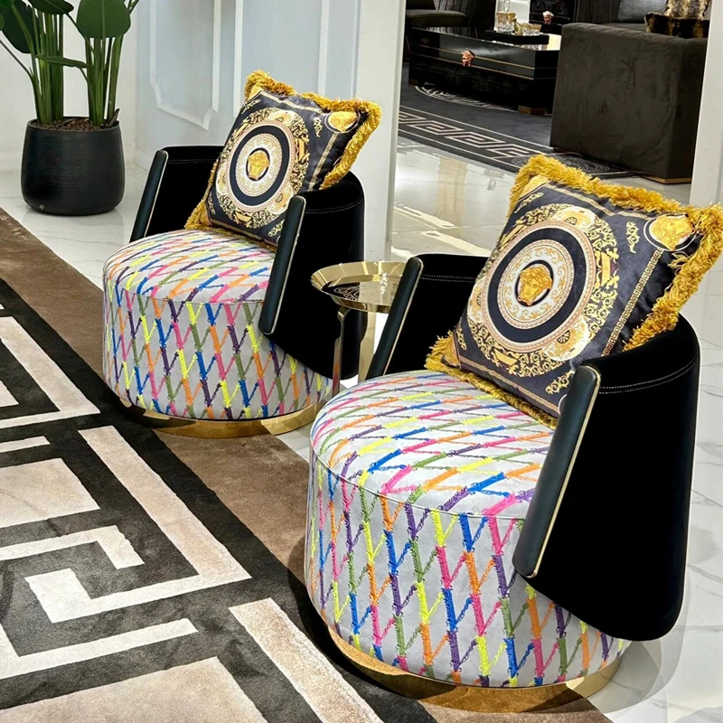 Furnistyle Italian Design Luxury Armchair For Living Room Furniture With Solid Wood Frame Modern Comfortable Chairs Sofa Set