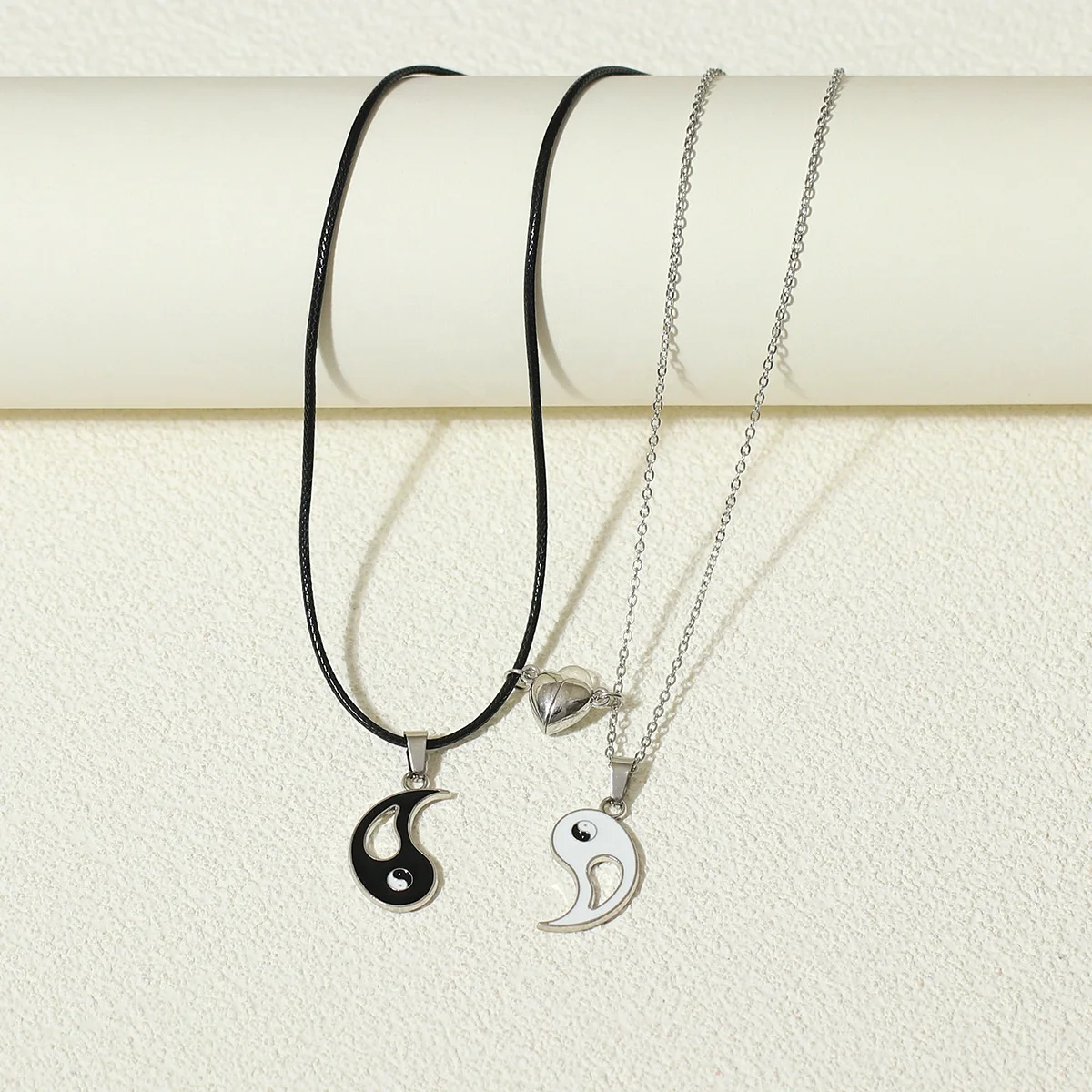 Горячая Распродажа магнитное ожерелье в форме сердца для влюбленных на День святого Валентина 2 шт. китайское пар тайцзи Инь Янь ювелирные изделия