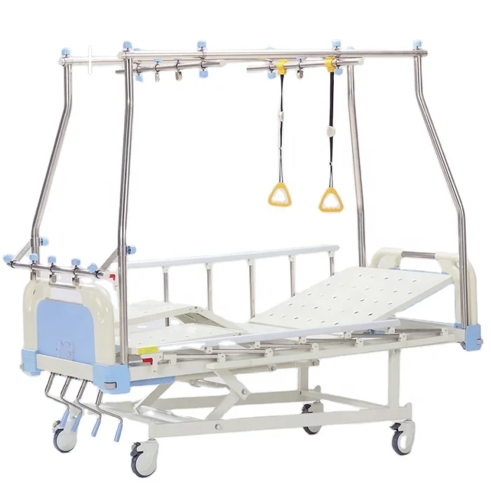 XINDA medical manual 4 crank function orthopedic traction bed cervical and lumbar traction hospital bed