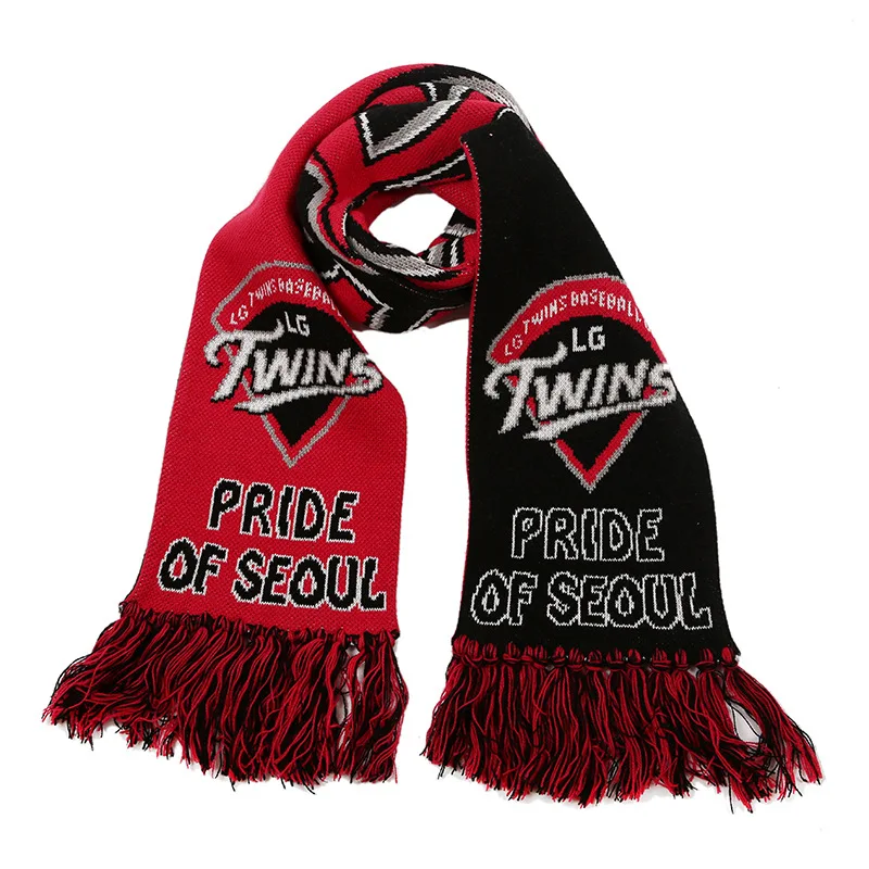 multi color thick warm winter hot sale fashion knitted scarf, double sides club sports Acrylic jacquard  football jacquard scarf