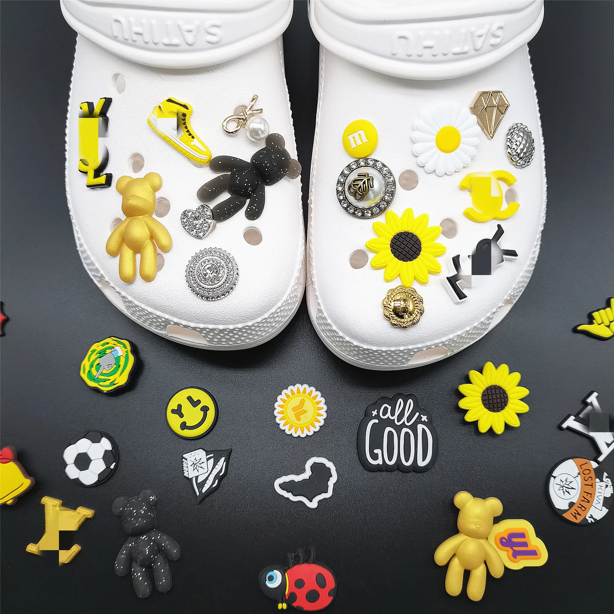 Custom Designer Croc Charms Metal Bling Shoe Charm Brand Charms Designer