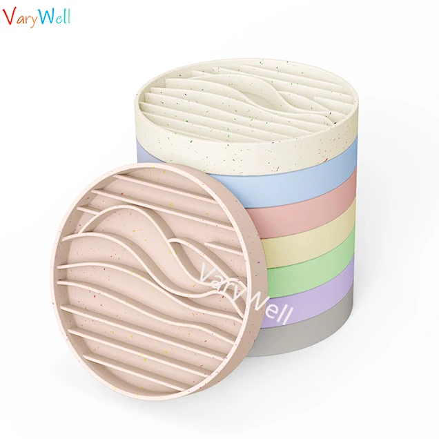 Customize Engrave logo Wall Amount Suction Cups Sky Blue Non-slip Lick Dish Slow Dog Feeding Mat Dog Paradise Silicone Lick