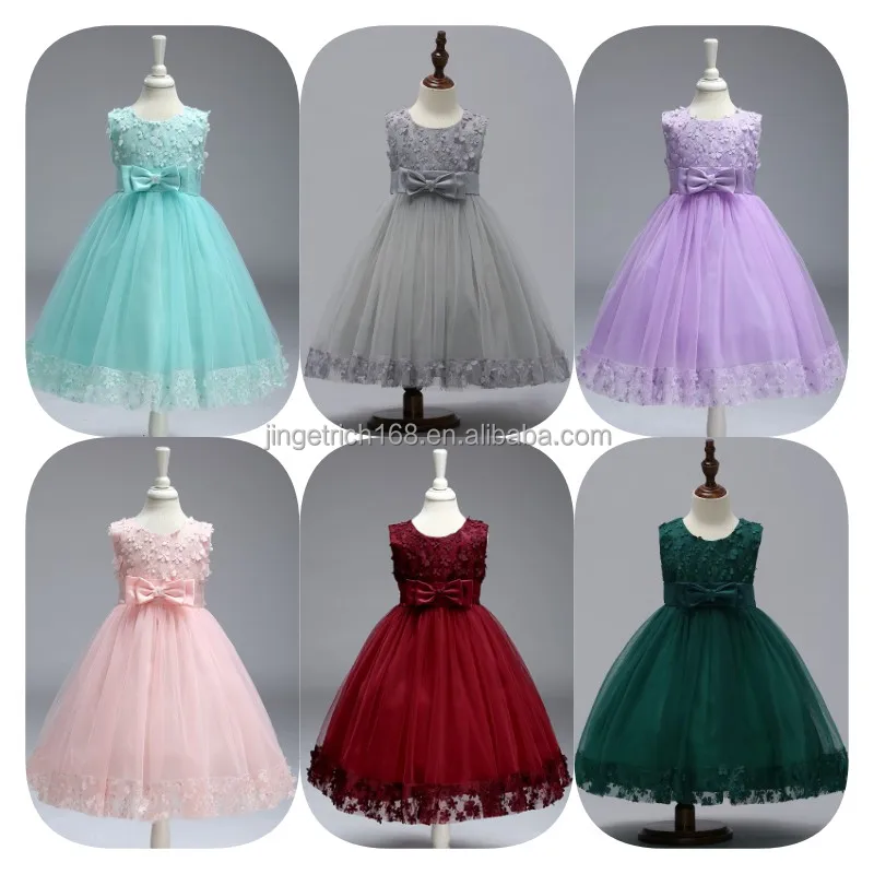 Wholesale hot selling sweet girl clothing for children fluffy tulle printed princess dresses