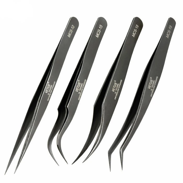 Pink Diamond Stainless Steel Eyelash Tweezers Grip Eyelashes Applicator Pinzette High Quality Volume Lashes Tweezers