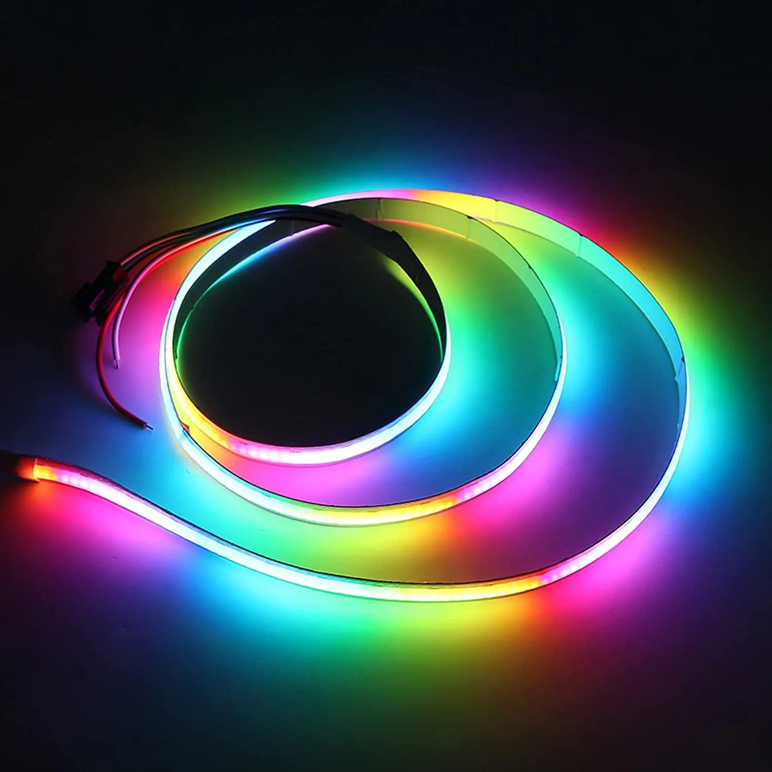 Светодиодные ленты dream color rgb cob 630led, ширина 12 мм, адресная RGB светодиодная бесконтактная цифровая лента 12 в 24 в RGB pixel Cob
