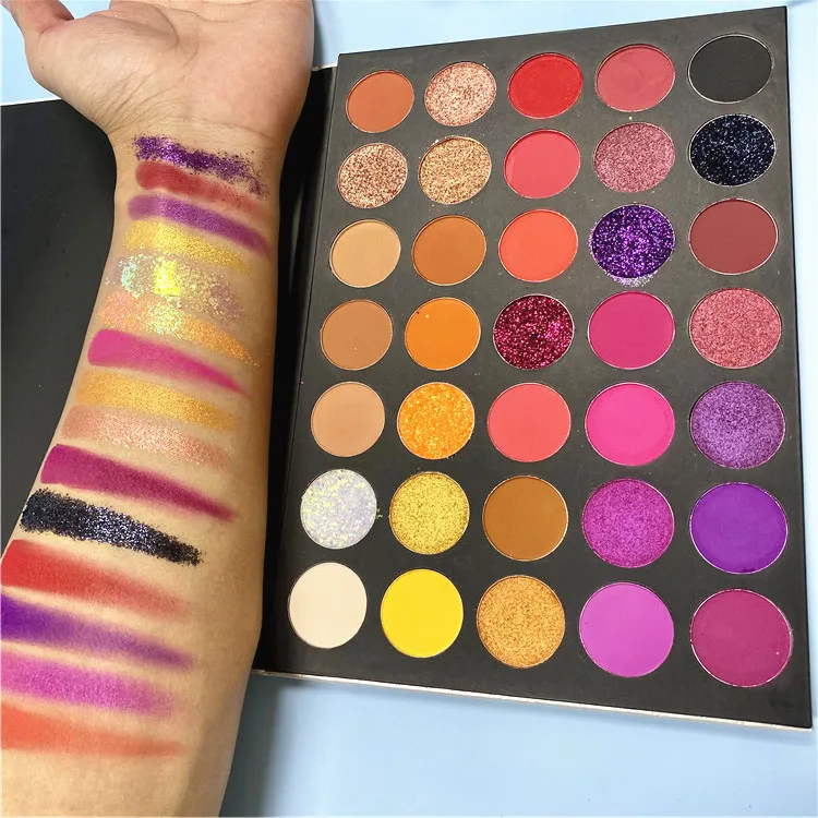 Highly Pigmented Long Lasting Waterproof Professional Contour Highlight Powder Makeup Shimmer Glitter Matte Eye Shadow Palette
