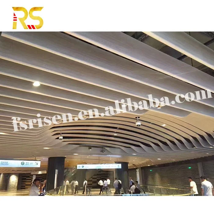 Foshan  Modern Aluminium Decorative Suspended Ceiling Tiles Wooden Ceiling Panels