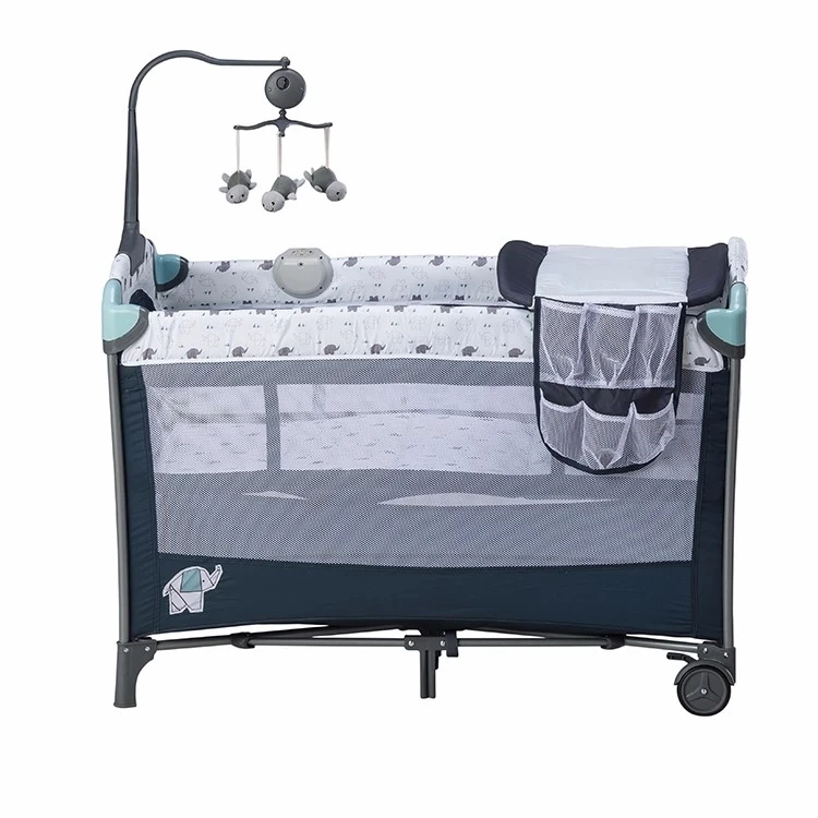 OEM Factory Foldable Playpen Portable Playard Travel Infant Bed  With Music And Toys