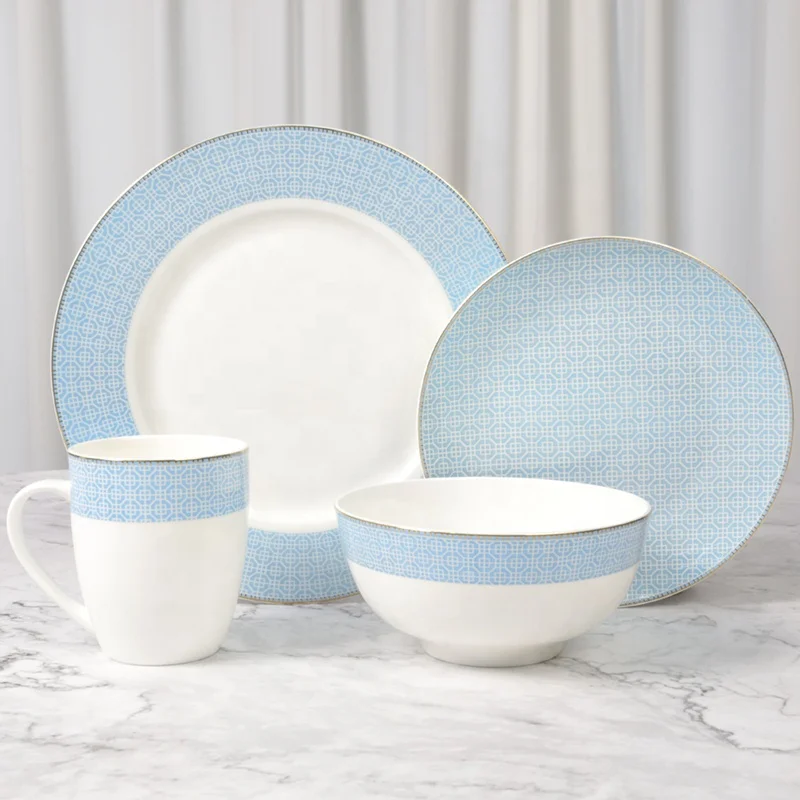 Factory direct dinnerware sets fine bone china dinner set high quality Eco-friendly with excellent designs shining golden line