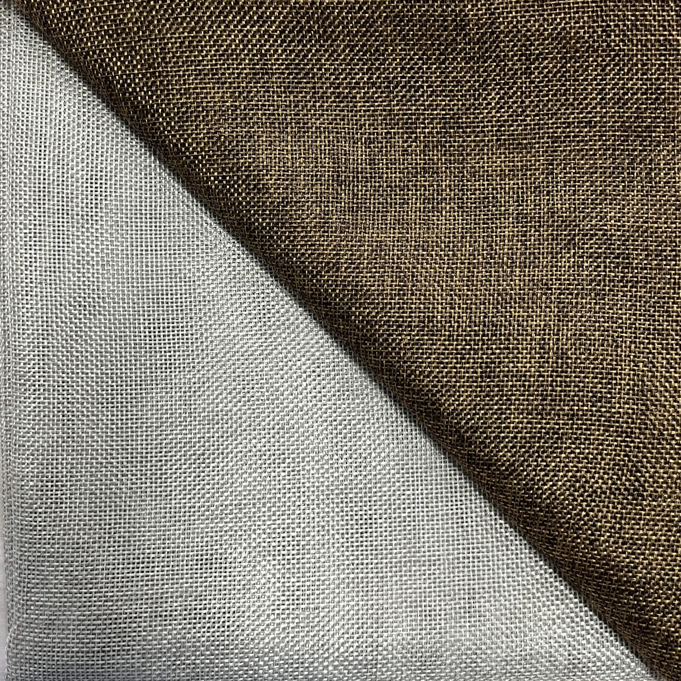 Hot Sale Poly Linen Look Voile Leda Fabric Free Sample sheer fabric High Quality curtain fabric for living room