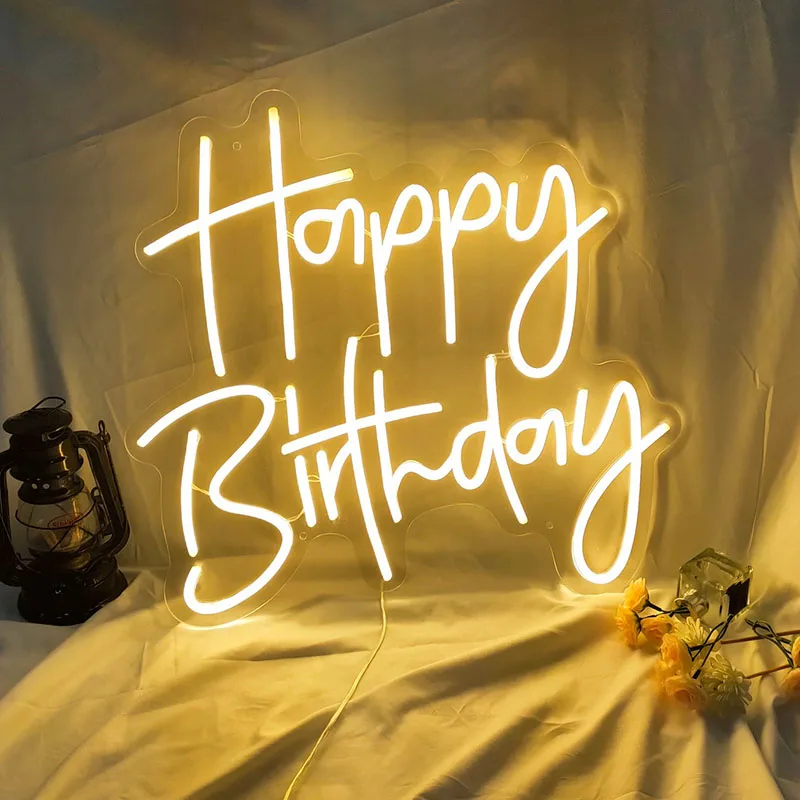 Customized led English letters neon sign happy Birthday decorative lights event festival luminous words