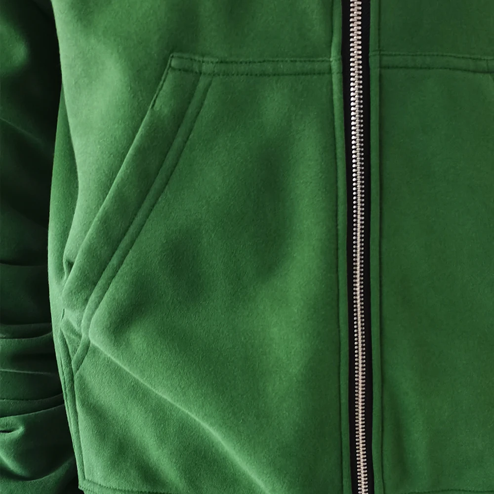 Custom Chenille Patch Towel Embroidery High Quality Printing Hoody Full Face Zip Mens Hip Pop Hooded Streetwear Casual Hoodies