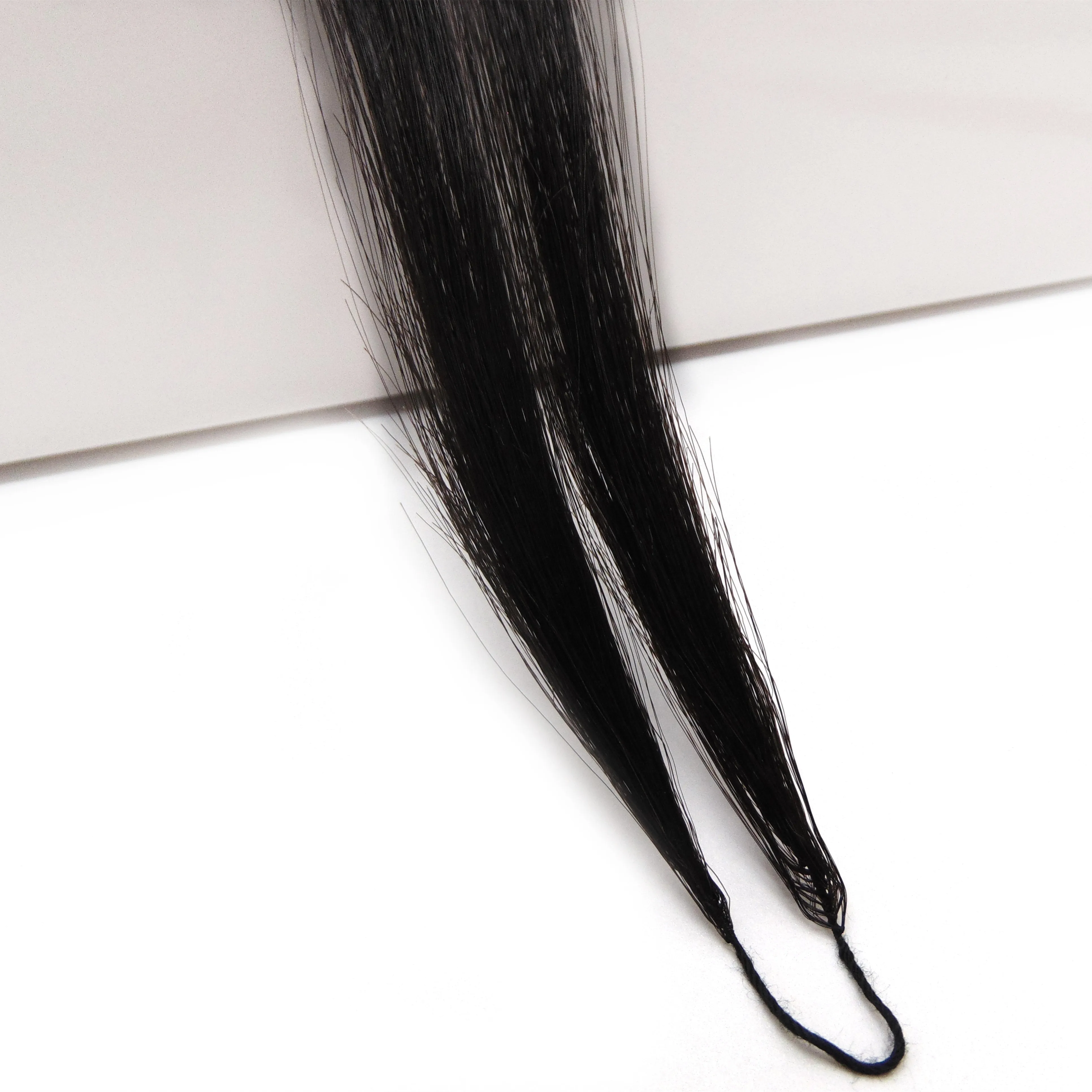 Top quality Virgin Remy Feather Line Hair In Natural Japan Market Korea no tip Hair Extension With Cotton Thread