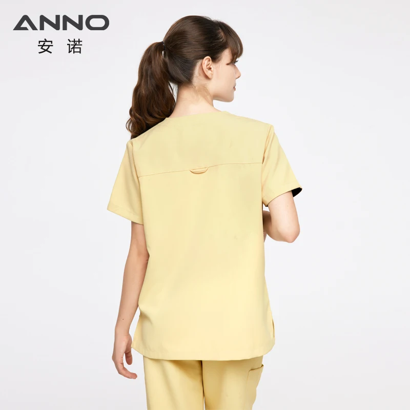 ANNO Customizable Logo Unisex Nurse Scrubs Sets Breathable Hospital Medical Clinic Scrub Suit Woven Doctor Uniforms New Design
