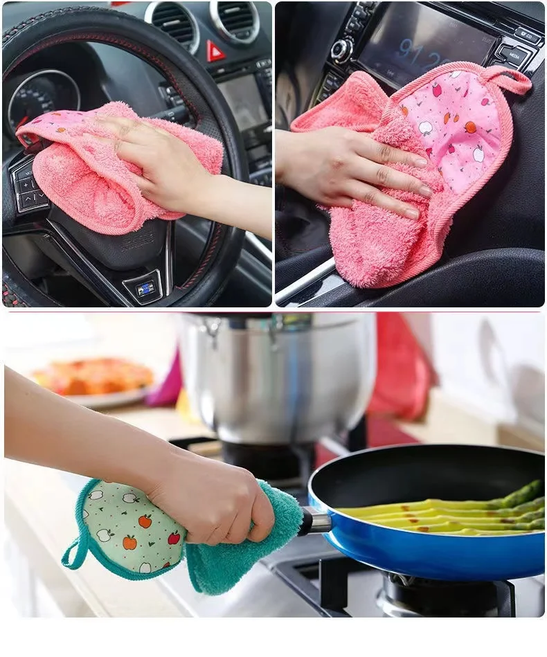 New hand towel hanging cute toilet towel absorbent soft thickened household handkerchief