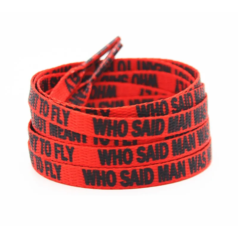 Yrunfeety Flat OEM Shoe Lace 100-180CM Custom Logo Printed Shoe Laces for NK Shoe Laces 8MM Sneaker Shoestrings