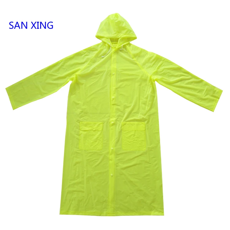Waterproof customized single person poncho reflect biodegradable plastic EVA adult raincoat