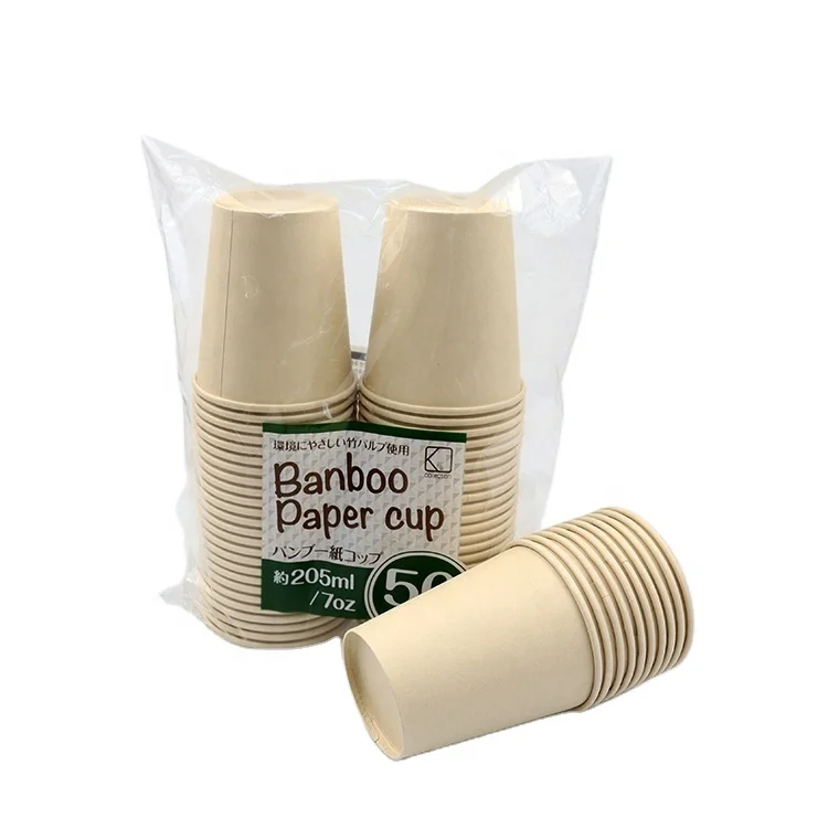 Factory Wholesale Hot Drinking Bamboo Fiber Paper Coffee Cup Plastic Free Paper Cup For Coffee/Tea