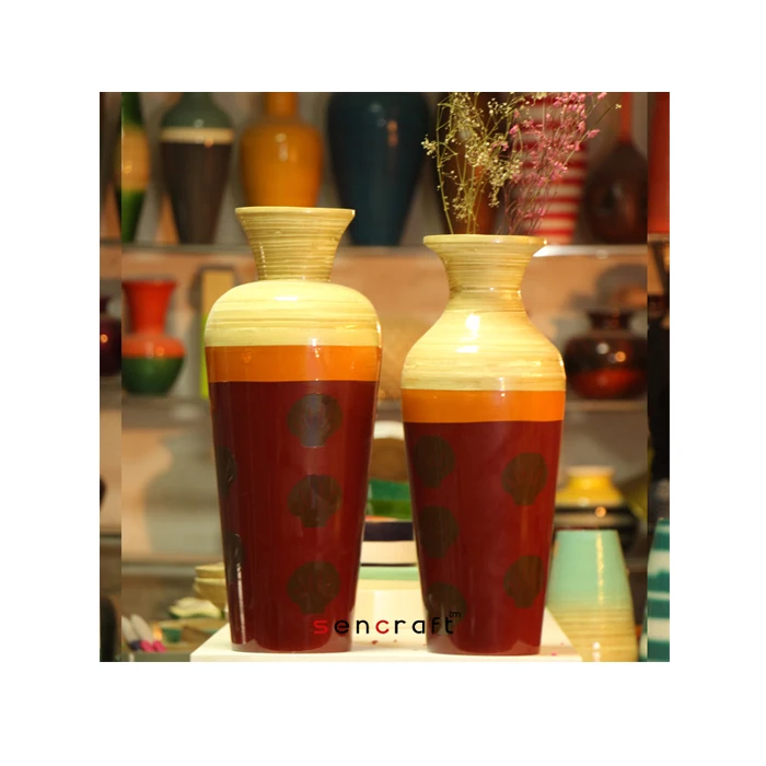 Handicraft Vietnam Bamboo flower vases decoration handmade flower vase floor vases decorative
