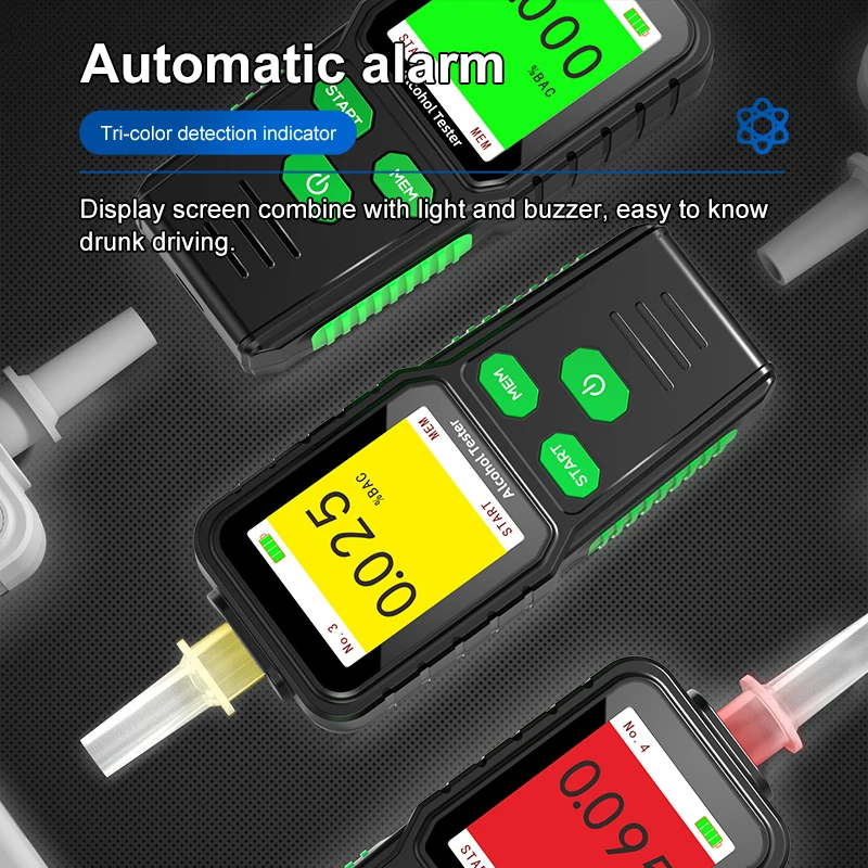 R&D RD930 Alcohol Tester Car Breathalyzer Digital Wine Breath Tester Rechargeable Alcohol Detector Color Screen Professional