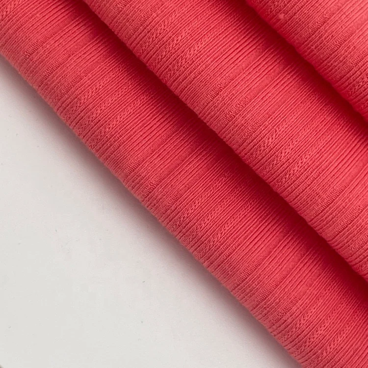 Combed cotton Drop Needle Jacquard rib knitted fabric