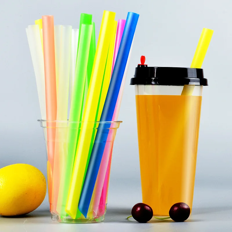Wholesale Colorful 6mm 11mm PP Individually Wrapped Disposable Plastic Boba Straws