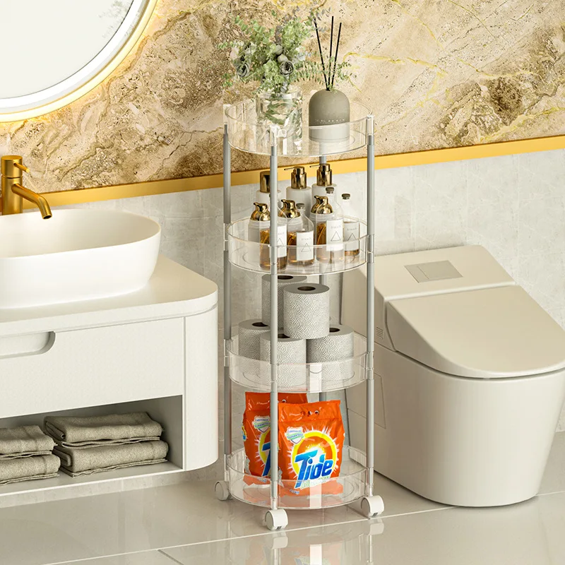 Bathroom bathroom living room sewn shelf multi-layer triangular shelf floor toilet toilet trolley