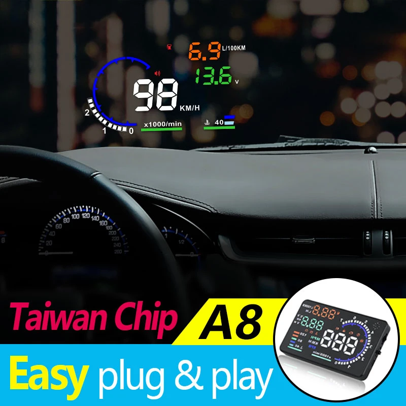 Car accessories 5.5in Digital Car Speedometer Digital HUD Head Up Display OBD2 Overspeed Warning