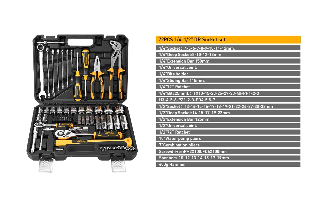 Ultimate Home Construction Tools And Equipments Bundle Premium Mechanic Machine With Cordless Wrench Tool Box Spanner Set