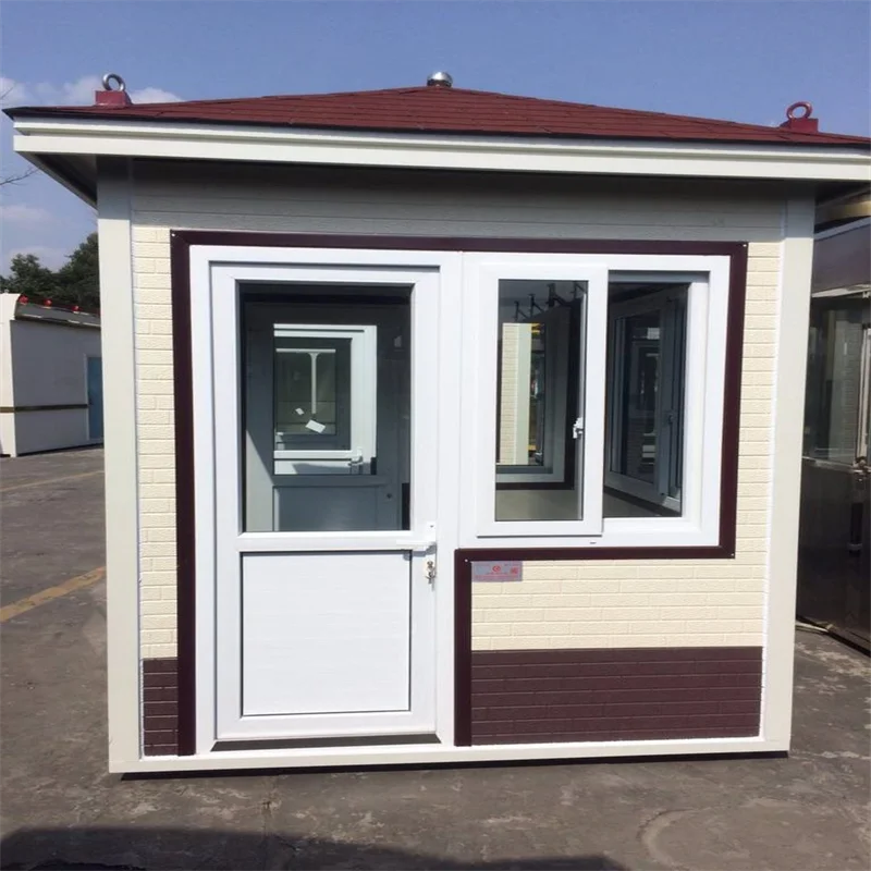 security room for sentry booth Prefabricated movable portable sentry box mini sentry porta cabin house  on construction site