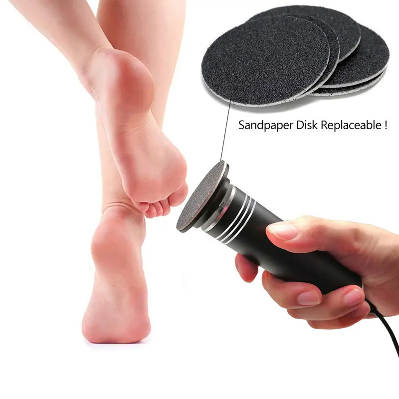 Portable Electric Foot Grinder Callus Remover Gift Kit Pedicure Feet Scrubber Tool File for Dead Hard Cracked Skin
