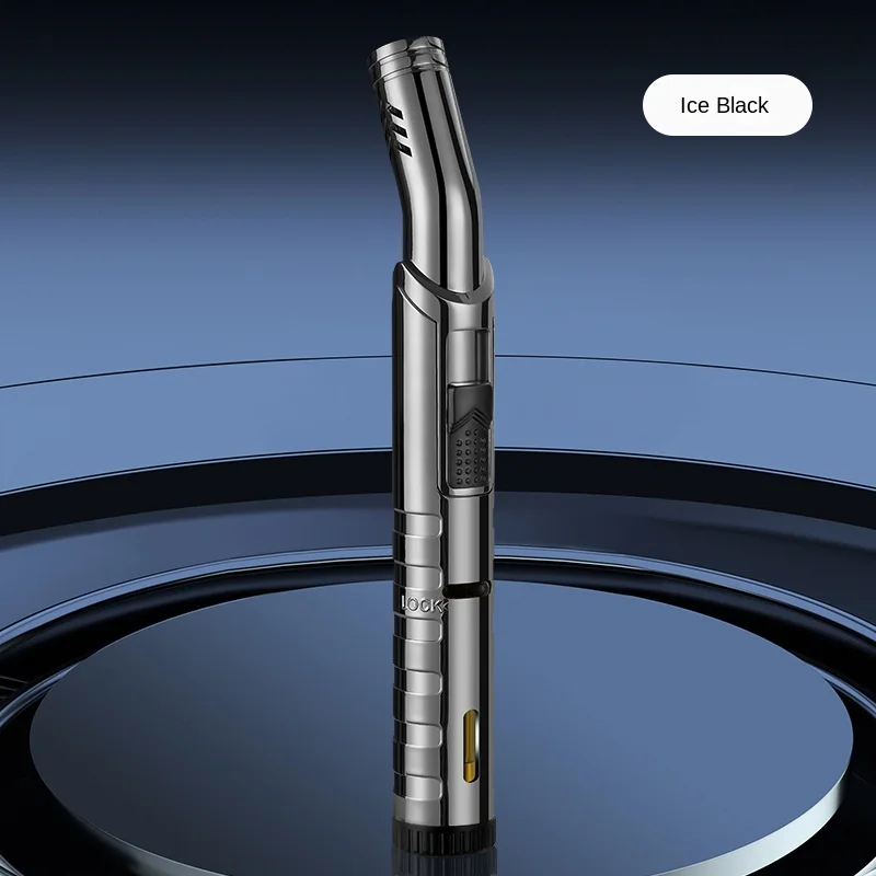 Long-Lasting Creative Mini Inflatable Metal Portable Flame Torch Lighter Simple Cigar Windproof Refillable Cigarette BBQ Logo