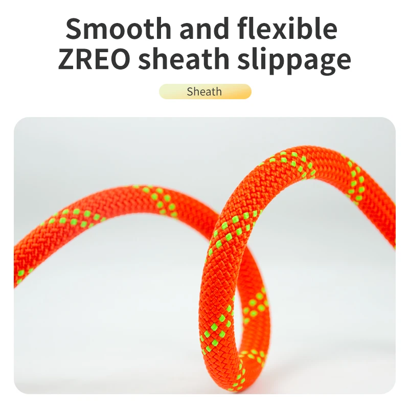 CE UIAA Certificate braided rope EN1891 Orange climbing rope 10.5mm Nylon Static Rope