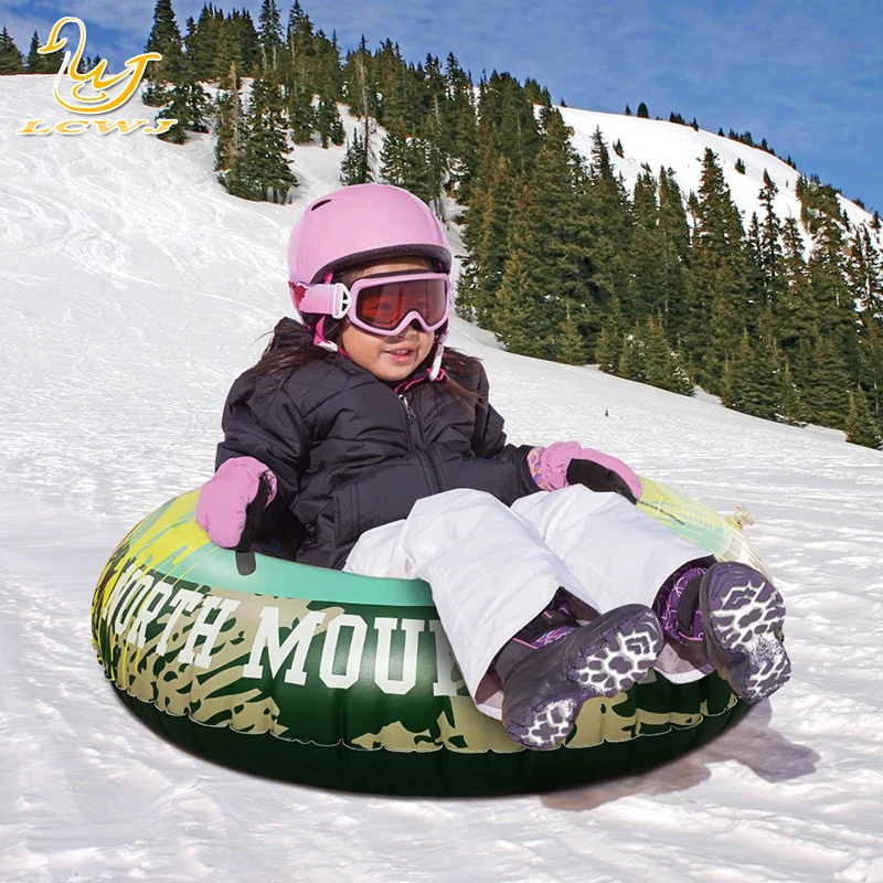110cm Snow Tube Winter Inflatable Ski Circle With Handle Durable Children Adult Snow Tube Skiing Thickened Floated Sled