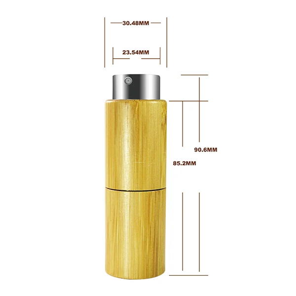 10 ml  Refillable Pocket Size Travel bamboo spray bottle atomizer  10ml glass bamboo perfume bottle