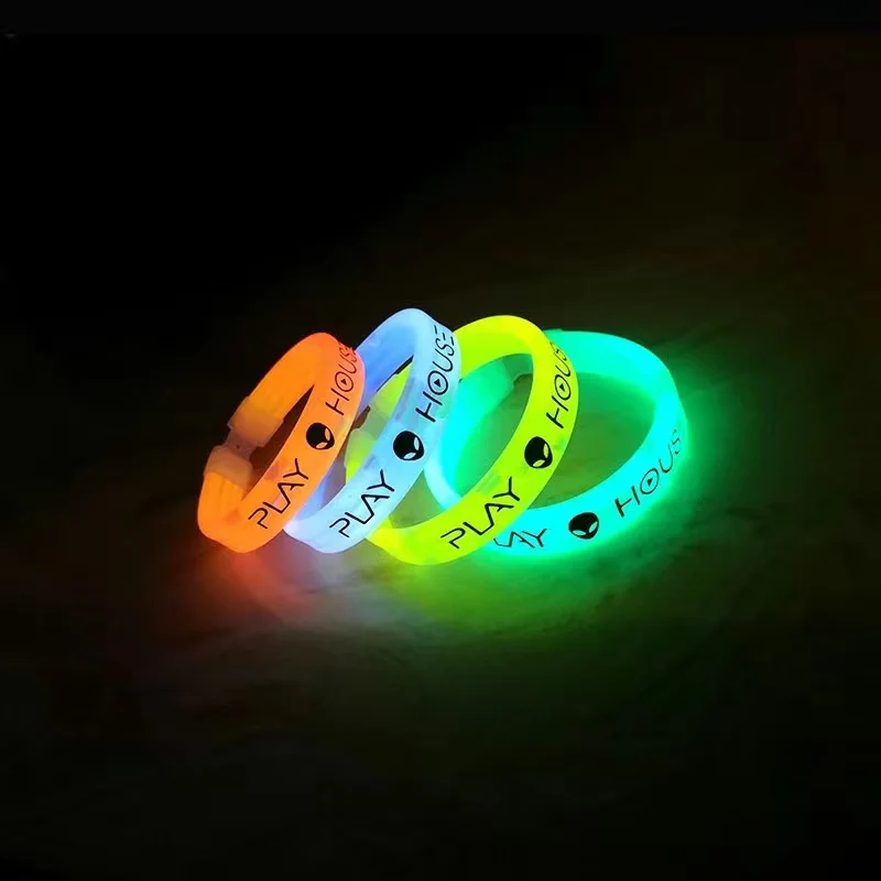 Promotional gifts silicone led bracelets custom logo silicone wristband luminous glowing glow event silicone wristband