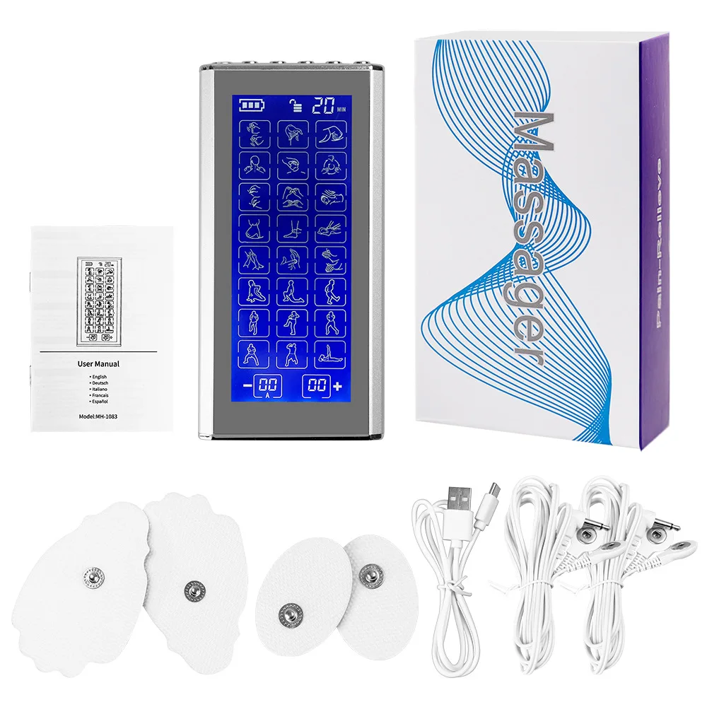 EMS four-channel digital meridian points acupuncture pulse massage amazo 16 mode rechargeable tens physical therapy instrument