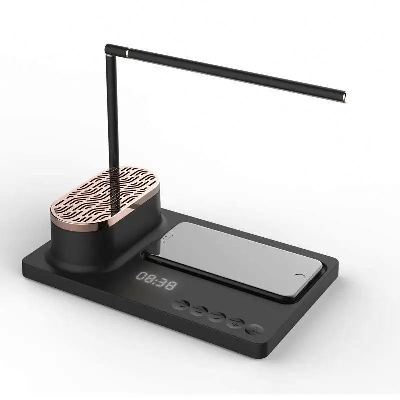 Современная умная Беспроводная зарядка Bluetooth-колонка светодиодная музыкальная Настольная лампа с