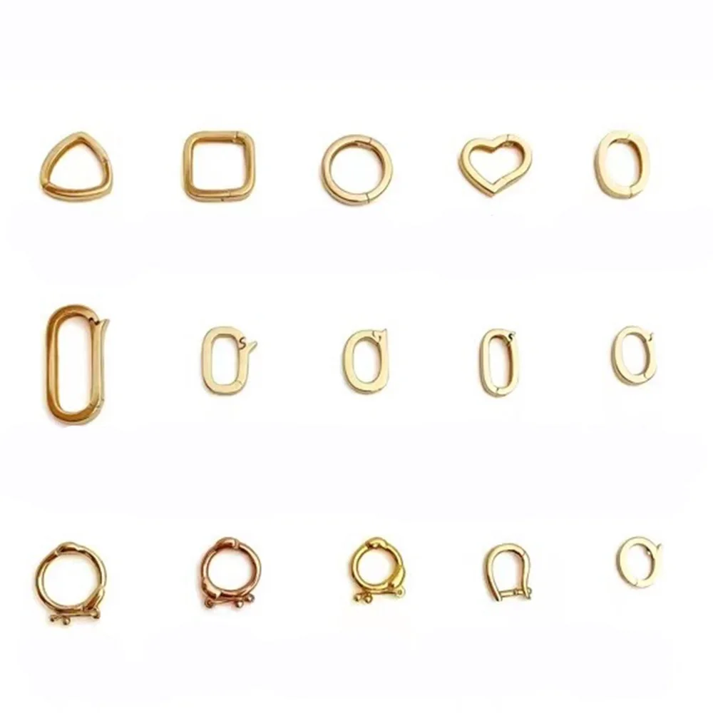 FineJewelry Accessories Au750 GEM Stones Jewellery DIY Findings Components Pure Real 18k Gold Universal Connector Buckle Clasp