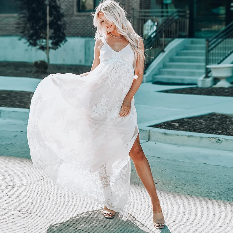 2022 Floral Crochet Lace Ruffled High Waist Ball Gown Modest Long Bridesmaid Bridal Dress Wedding Dresses