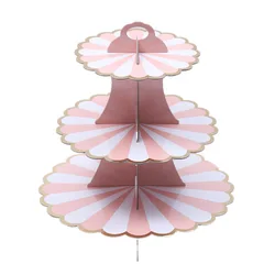 New 3 Layer Paper Cake Stand Rack  3 Tier Cupcake Stand Fruit Snacks Plate Party Home Decoration Orvament For Wedding Birthday